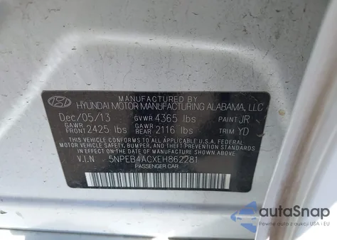2014 Hyundai Sonata Gls из США, поврежденный, VIN 5NPEB4ACXEH862281